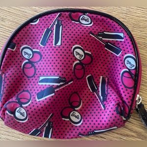 BARBIE pink Soho small cosmetic bag with makeup motif and zipper closure